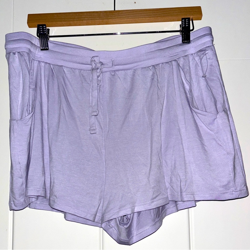 Tommy‎ John Women L Soft Knit Coordinating Lounge Purple  Pull-On Sleep Shorts